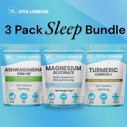 Sleep Set - Magnesium Glycinate Capsules + Ashwagandha KSM-66 + Turmeric Tablets